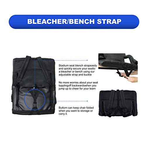 image for KKA Portable Foldable Stadium Chair Seat Extra Wide for Bleacher and B
