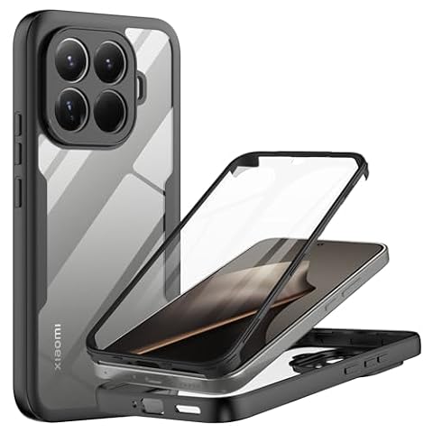 MQERYBV Etui kompatybilne z Xiaomi 15T Pro 5G 6,83", pełna ochrona 360°, odporne na uderzenia etui na telefon komórkowy, przezroczyste, wytrzymałe, silikonowe etui typu bumper, z wbudowaną ochroną