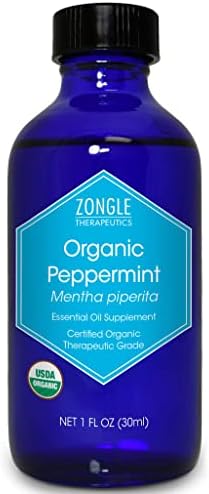 Zongle USDA Certified Organic Peppermint Oil, Safe to Ingest, Mentha Piperita, 1 OZ