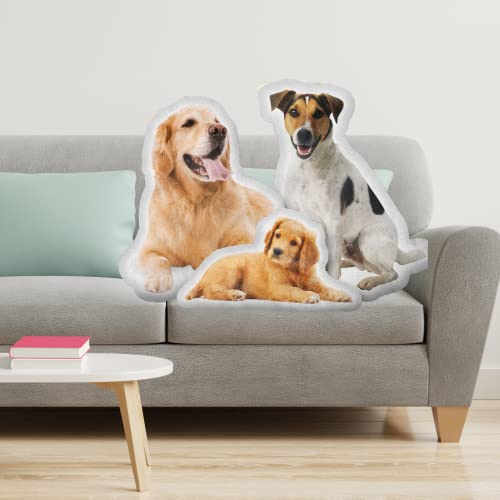 Miniatura 5 de Eletizy Almohadas Imagen Personalizadas En Forma De Mascota, Almohada Divertida Personalizada Con Mascota Personas, Impresión De Doble Cara Para Cumpleaños,Acción De Gracias,Navidad,Halloween 40cm