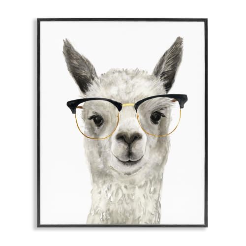 Hipster Llama Comic Nursery, 16 x 20 Inch Framed Giclée Print