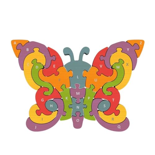 BeginAgain Butterfly A to Z Puzzle - Educational Wooden Alphabet Puzzle - Kids 2 and Up