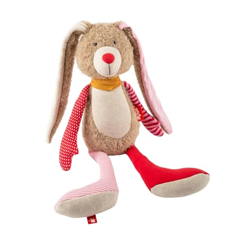 SIGIKID 39214 Hase Patchwork Sweety Mädchen Kuscheltier empfohlen ab Geburt rosa/braun