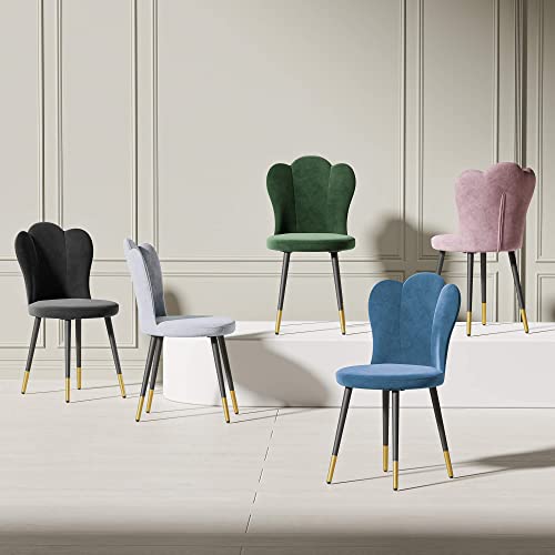 Cozy Castle Velvet Dining Chairs Set Of 2, Upholstered Dining Chairs With Metal Legs, Modern Accent Chair For Dining Room, Kitchen, Vanity, Living Room, Pink #TOP7