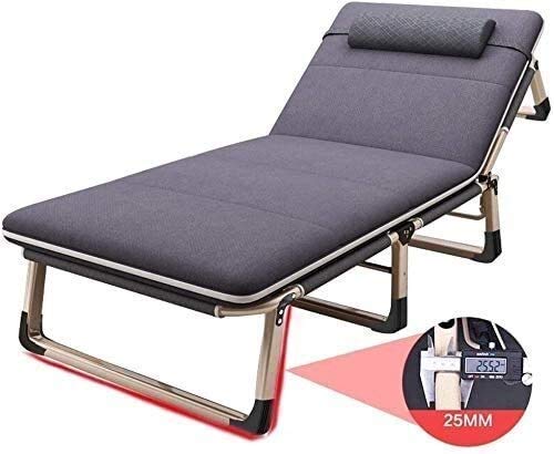 Lit de camp extra large 68cm pliable avec coussin rembourré