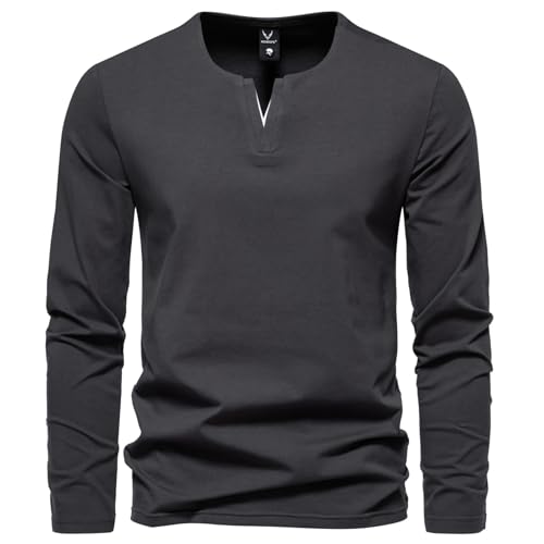 Tee shirt manche longue homme col v basique idéal pour l'intérieur