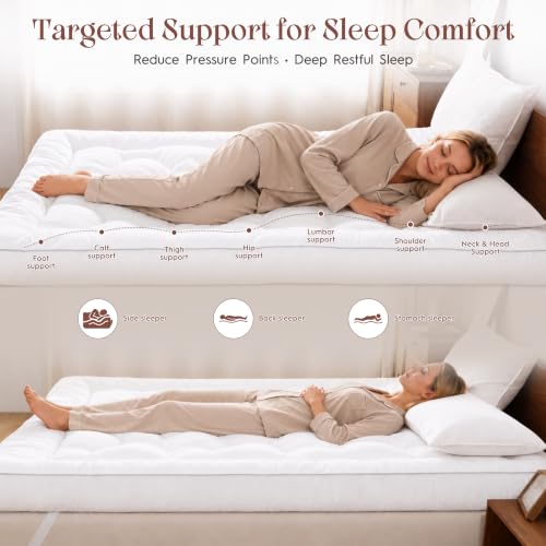 5 Inch Twin Size Memory Foam Mattress Topper, Breathable Cooling Gel Pillow Top Bed Topper, Pressure Relieving Soft Supportive Mattress Pad for Back Pain, 39x75x5 Inch by ELNIDO QUEEN - Used condition - Image 4
