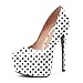Eldof Women's Platform High Heels, Slip On Stiletto Heels Round Closed Toe Platform Pumps Shoes for Dress Wedding Party 6 Inches Patent Polka Dot US Size 8.5