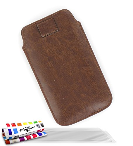 Etui WIKO OZZY [Le Sweep] [Brun] de MUZZANO + 3 Films de protection écran 