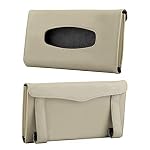Beige Tissue Holder for Sun Visor - Car Mask Dispenser with 12 Pack Refills - Image 4