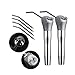 2PCS Dental Air Water Spray Syringe Triple 3 Way 2 Nozzles Tips Metal Handle + 4Pcs Metal Alloy Nozzles/Tips/Tube