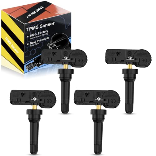 ABENLY 56029319AB TPMS Sensor Pre-Programmed Fit for:-Jeep Wrangler 2008-2012 Grand Cherokee Compass for:-Dodge Charger Durango Ram 1500 for:-Chrysler 200 Tire Pressure Sensor 315MHz (4 Pack)