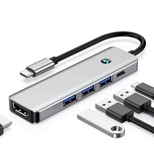 Switch Dock for Nintendo Switch 2, 5 in 1 USB C Hub Switch TV Adapter with 4K HDMI, 3 USB A Port, USB 3.0, Type C PD 100W, Switch OLED Docking Station, for Samsung Dex S25, MacBook, iPad, Steam Deck