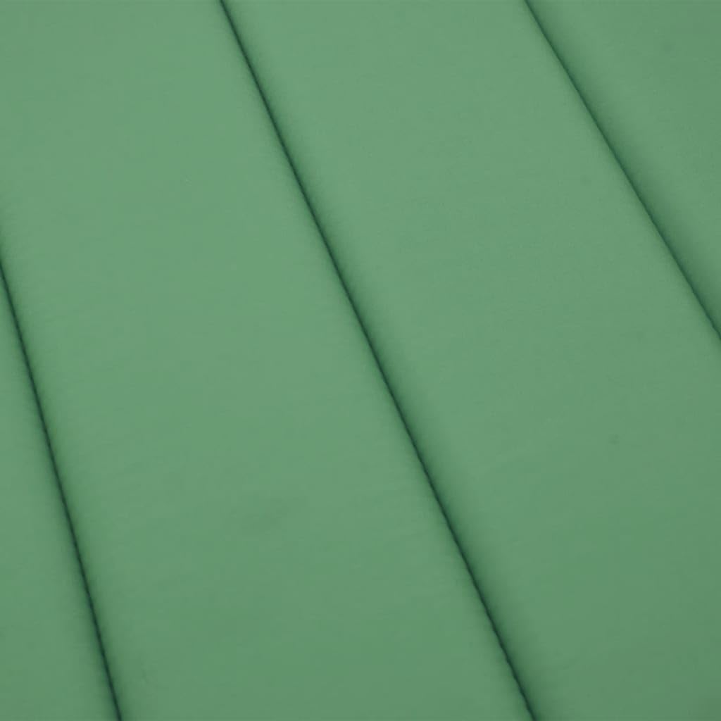 Cojín para tumbona verde 200 x 70 x 3 cm de tejido Oxford resistente con suave fibra de espuma antideslizante, colchón de jardín para balcón, terraza, salón