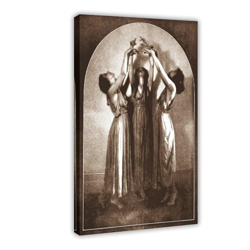 Impression Three Witches Dancing Helen Moller tableau sorcières déco mystique vintage
