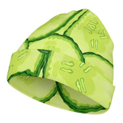 Cucumber Pattern Kids Beanie Hat for for Girls Boys Children Cap Winter Knitted Chemo Cancer Headwear Accessories Gifts Decoration Black