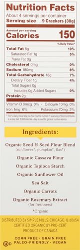 Simple Mills 0856069005742 Organic Seed Crackers thumb #11