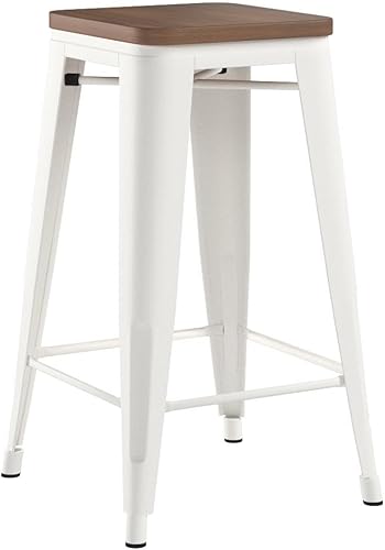 Miniatura 12 de Yongqiang Taburetes de bar de metal de 30 pulgadas, juego de 4 taburetes industriales apilables de altura de barra, taburetes de cocina altos sin