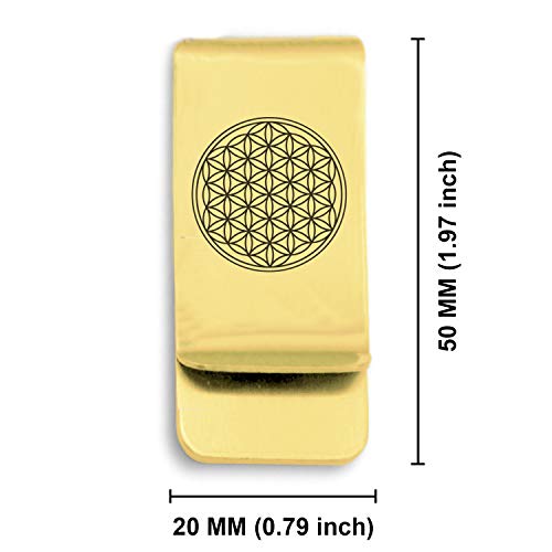 Stainless Steel Sacred Geometry Classic Slim Money Clip Credit Card Holder2