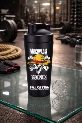 Image of Stainless Steel Gym Shaker Bottle 750ml | Leak Proof Protein Mixer Shaker | BPA Free | Metal Sports Water Bottle for Gym, Workout & Fitness (Anime-28-BLACK)