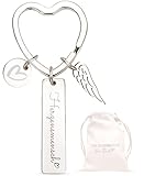 LOViLEE Herzensmensch Silber – Schlüsselanhänger Glücksbringer inkl. Geschenkbeutel – Schutzengel Geschenk Freundin Geburtstag, Führerschein bestanden Geschenk, Schutzengel Auto