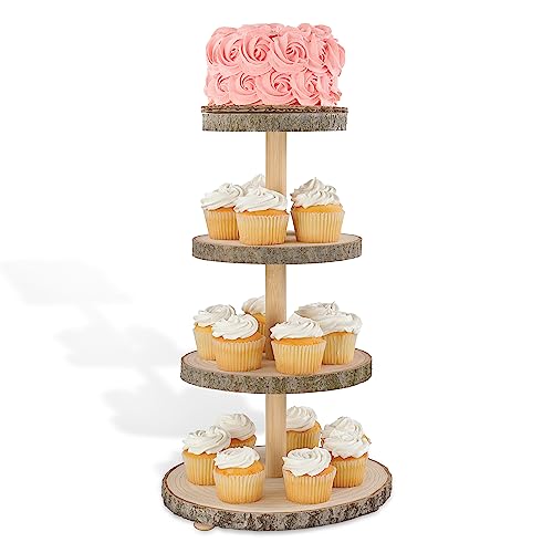 7Penn Wooden Cupcake Stand Rustic Dessert Table Display Set -