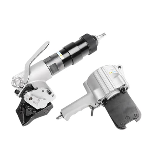 Pneumatic Steel Strapping Machine 19mm/25mm/32mm - Metal Tensioner & Cutter Sealer for Rebar, Pipes, Container Cargo Securing - Industrial Strapping Tool