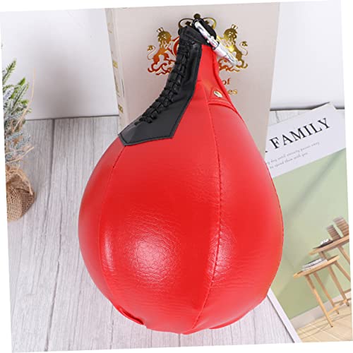 MUSISALY 1Pc Professional Red Pear Shape Boxing Speed Ball for Agility Training High Elasticity Hanging for Reflex Development and Hand Eye Coordination Exercise