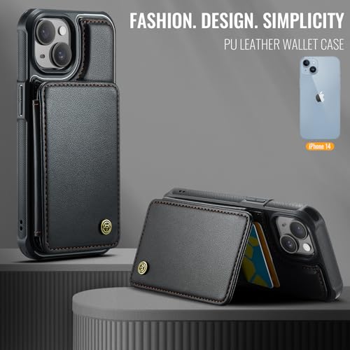 Vinich for iPhone 13 Wallet Case with Card Holder, RFID Blocking Credit Slots Kickstand Shockproof Phone Cover Fit for iPhone 13 6.1" Black by Vinich - Used condition - Image 8