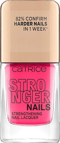 Catrice Stronger Nails Strengthening Nail Lacquer, Nagelhärter, Nagellack, Nr. 10 Pink Warrior, pink, langanhaltend, härtend, glänzend, ohne Aceton, vegan, Mikroplastik Partikel frei (10,5ml)