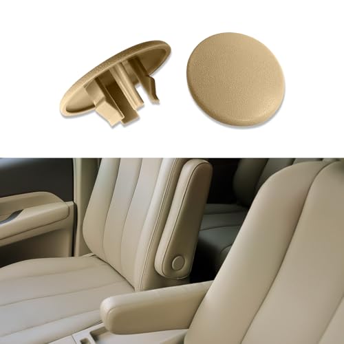 2PCS Armrest Cap Cover Compatible with 07-19 Tahoe Suburban Yukon Cadillac Escalade Seat Parts, Car Accessories Left or Right Rear Bucket Seats Arm Rest Handle Trim Bolt Replaces 15279689 (Beige)
