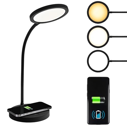 OttLite Good Housekeeping Circular Desk Lamp, Wireless Charging, Black by OttLite - Used condition - US$49.49