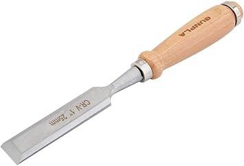 Gunpla 25mm CR-V Wood Chisel Tool Heavy Duty Bevel Edge Non Slip Woodworking Sharp Hand Chisels with Wooden Handle for Carving Cutting Shaving Shaping Scrapping Chopping