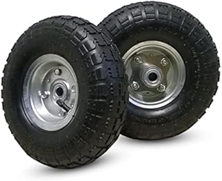 MxMan Wheelbarrow Wheel Replacement - 2 Pack 10" 4.10/3.50 x 100mm Replacement Pneumatic Wheels and Tyres - For Folding Hand Truck & Trolley Wheels - Sack Barrow Wheels Easily Fit - British Brand