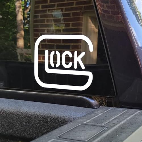 Image of Safe Action Gun Car Sticker Decal, Pistol Perfection Vinyl Waterproof Sticker, Military Veteran Truck Bumper Decal for Locker, Fridge, Mailbox, Laptop, Water Bottle (White)