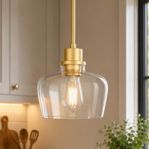 Emak 8 Inch Clear Glass Pendant Lights