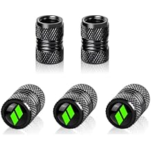 5PCS Tire Valve Stem Caps for Car Tires with Rubber O-Ring Compatible with Dodge Charger Durango Challenger RAM Chrysler 300 Green