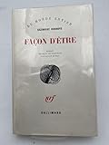  FACON D\' ETRE