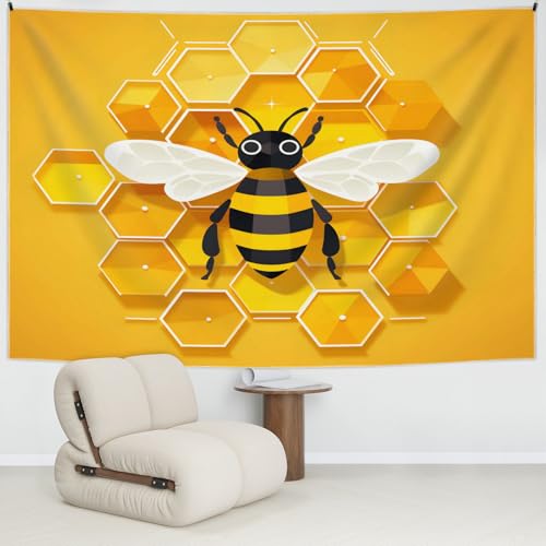 Image of TULIMET Honey Bee Tapestry for Bedroom Decor Tapestries Wall Hanging for Living Room Dorm 30 x 40 Inches