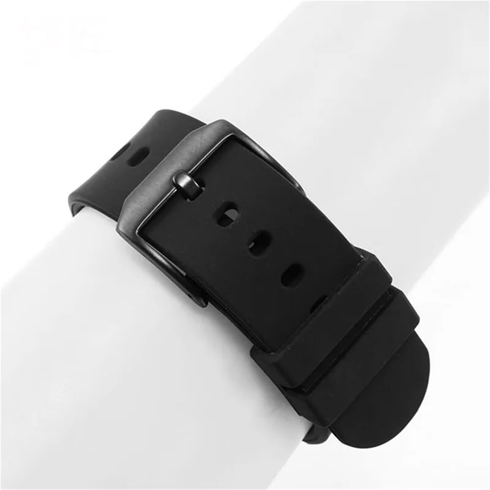 Silikon-Uhrenarmband, Silikon-Uhrenarmbänder, schwarz, wasserdicht, weiches Uhrenarmband, Silikon, Ersatz für den Außenbereich, antiallergisch, 21 mm Schnellverschluss-Ersatzarmband mit