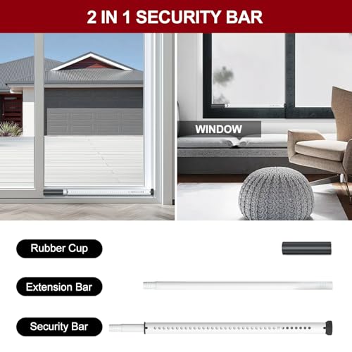 image for AceMining Sliding Door Security Bar,Heavy Duty Sliding Patio Door Lock