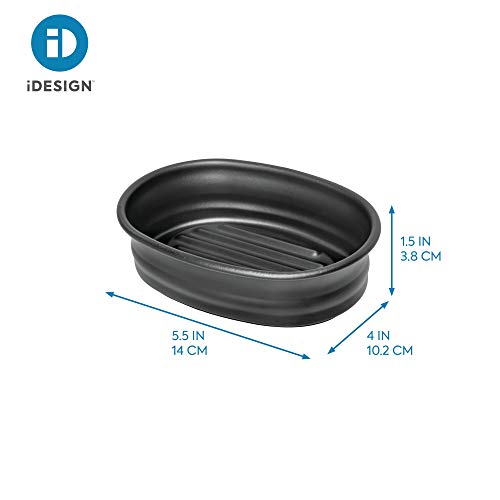 Idesign 26087 Olivia Countertop Bar Soap Dish, Metal Holder For Bathroom, Shower, Vanity - Matte Black #TOP2