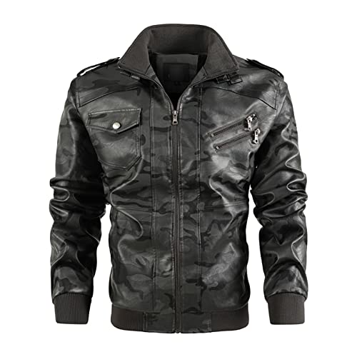 Veste militaire camo hommes manteau armée automne hiver col montant multi-poches