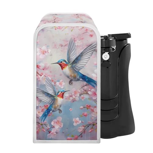 ZUXONGSY Hummingbird Electric Can Opener Cover Peach Blossom Can Opener Dust Cover Home Kitchen Cover Can Opener Cover for Gifts
