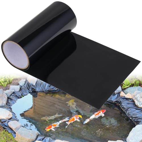 Sibosen 60x 8 Pond Liner Seam Tape Single Sided PVC Waterproof Adhesive Tape for EPDM Liners Waterproof Pond Repair Kit Thickened Peel and Stick Seam Tape for Outdoor Roof Garden Cover Patch Repair