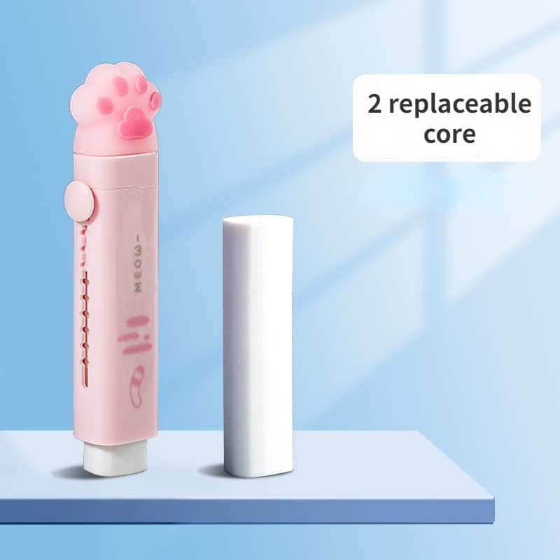 Miniatura 3 de 4 borradores Kawaii con patas de gato, bonitos borradores para lápices Kawaii estéticos retráctiles de goma para oficina, escuela, papelería,