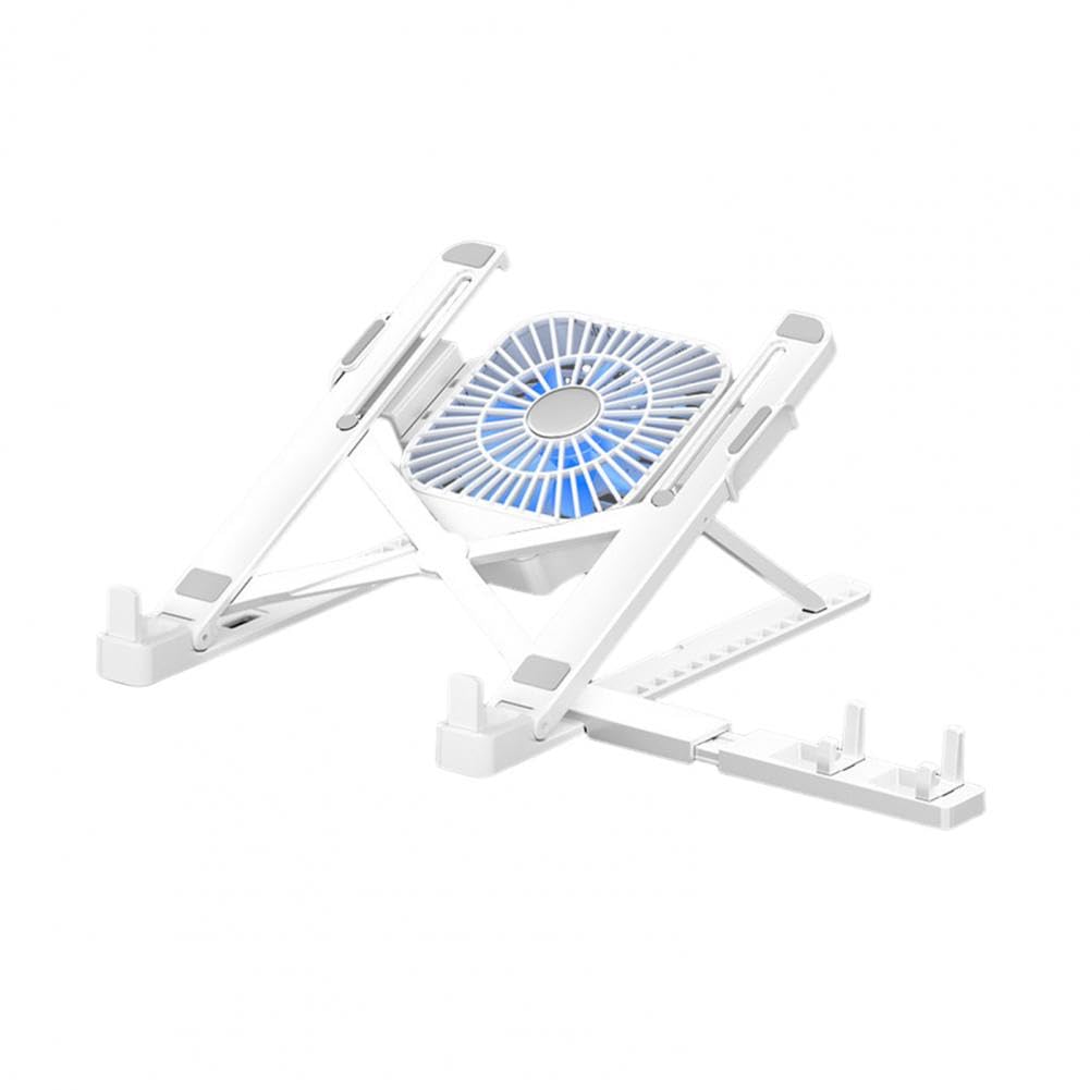 Laptop Cooler Podkładka chłodząca pod laptopa Ergonomiczny Stojak Na Laptopa Z Wentylatorem Przenośny Wspornik Pionowy Z Regulacją Wysokości Zapewniający Wysoką Stabilność W Pracy(White)