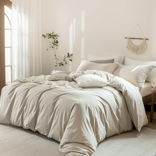 Warm Moment 3Pcs Light Gray Alaskan King Duvet Cover Set Washed Cotton by Warm Moment - Used condition - Image 3