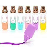 LEMONSTONE Textmarker Set 6 Farben, Textmarker in Capybaraform für Feine und Dicke Striche, Grundschule Mini-Marker Stifte Set, Highlighter für Geschenke, Party, Schule und Alltag(Capybara)