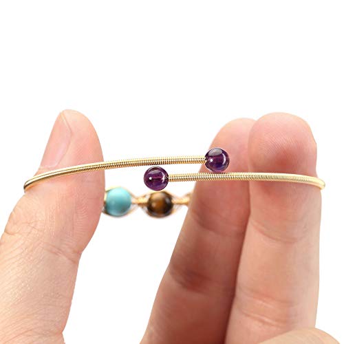 Jovivi 7 Chakra Crystal Yoga Meditation Bracelets For Women Girls 14K Gold Wire Wrapped Healing Crystals Stone Bracelet Adjustable Gemstones Bead Cuff Bracelets Jewelry #TOP6